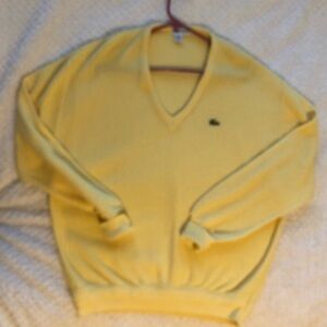 Lacoste Vintage Yellow V-Neck Sweater